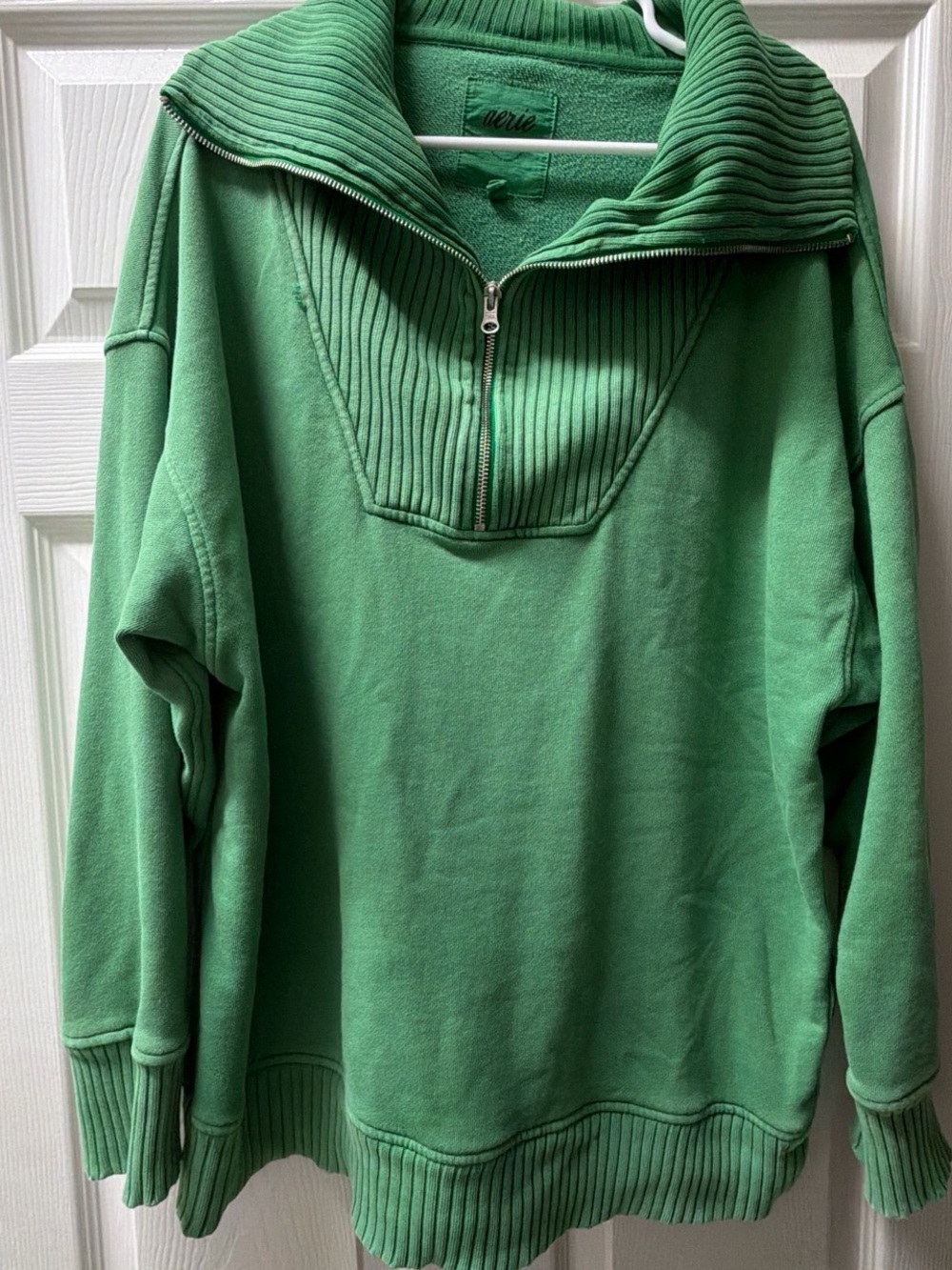 Aerie Green Quarter-Zip Women’s Sweater